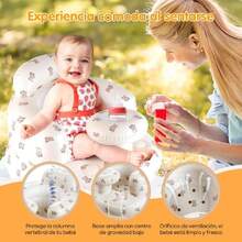 Asiento inflable para Niñas Niños con Bandeja,Respaldo,Cómodo Sit Me Up Asiento en el Suelo,Portátil Plegable Sofa Inflable,Sillas de Baño,Silla de Apoyo con Bomba de Aire Incorporada,para Hogar,Viaje,40977073 - C - Ver 2