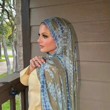 Ink Print Scarf Polyester Cotton Vela Alternative Headscarf Hui  Shawl 180*80cm 1PXA NUHF - 98 - 查看 3