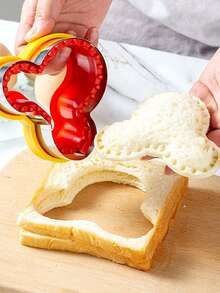 三明治切割封口模具，口袋夹心面包吐司模具压边器，厨房烘焙创意饼干模具，水果压花模具，适用于水果、饼干、面包、吐司成型，便当饭团压花，派对，情人节，心形、圆形、方形 - 彩色 - 查看 4