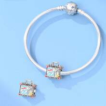 925 Sterling Silver Travel Collection-Red Bus Bead, New Adventure Bead, Capture The Moment Bead, Cat Bead, Sweet Departure Pendant, Travel Map Charm, Travel Pendant, Summer Travel Charm, Red Suitcase, Fun Suitcase Bead. Perfect For Sterling Snake Chain Bracelets, Necklaces, Bangles, Bead Chains, DIY Jewelry Crafting, And Luxurious Bestie Gifts. - Multicolor - View 5