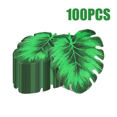 100/60/20 Piezas Servilletas desechables irregulares con patrón de hojas de tortuga verde de 11.81 * 11.2 pulgadas, se despliegan en cuatro formas de hojas, adecuadas para decoración de banquetes, bodas, reuniones familiares, picnics al aire decoración de restaurantes