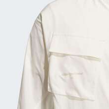 adidas 純色標貼Logo防風拼接訓練工裝立領長袖戶外休閒外套 男款 - 白色 - 查看 6