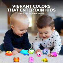 Shiny Colorful Holed Sea Animal Set, Glow-In-The-Dark Floating Bath Tub Toys, Excellent Gift For Bathroom, Bathtub, Swimming Pool Parties - Multicolor - View 6