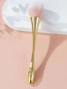 1支彩色手柄日式化妆刷 - 柔软刷毛，适用于指甲粉/腮红等