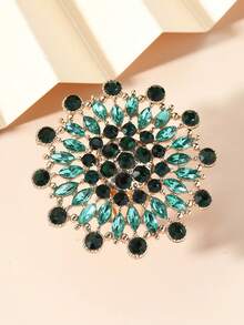 Rhinestone Flower Decor Ring Valentines,Mom,Mother,Mother's Day,Gift - White - View 6