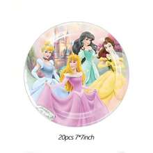 88pcs Cartoon Princess Theme Tableware Set, Including 7-Inch Plates, 9-Inch Plates, Hanging Flags, Napkins And Tablecloth, Suitable For Various Occasions Like Festivals, Parties And Gatherings - Multicolor - View 7