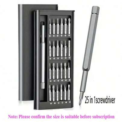 25-In-1 Mini Precision Magnetic Screwdriver Set, Professional Repair Tool Kit, Aluminum Alloy Handle, Suitable For Smartphones, Computers, Watches, Laptops, MacBooks, Doorbells, Glasses, Electronics