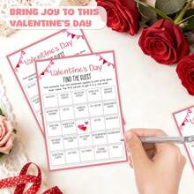 GOLRMC Valentines Game For Adults - 25 Pcs Galentine's Day Games Party Ice Breaker Game - Galentine's Bingo Games Party Favors -A02 - 最像丘比特 - 查看 3