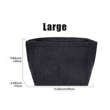 Handbag Organizer Insert, Multi-Pocket Felt Tote Bag Organizer, Zipper Pouch Organizer - Grey - View 9