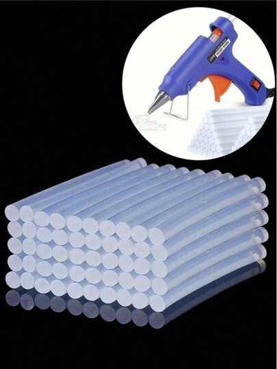 7mm X 150mm Mini Ultra-Clear Hot Melt Glue Sticks, Smooth Transparent Adhesive, Odorless, Durable, Compatible With Most Glue Guns, Hot Melt Glue Gun Sticks, SGS Certified, EVA Clear Hot Melt Glue Sticks, Hot Melt Glue Gun Sticks For DIY Adhesive Projects And More DIY, Handicrafts, Woodworking, Plastic, Ceramic, Cleaning Tools, Wood, Glass, Tool Accessories, Christmas Crafts, Holiday Crafts, Random Color Styles