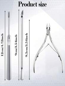 8pcs/6pcs/4pcs/3pcs/1pc Stainless Steel Nail Clippers, Cuticle Remover, Foot File, Nail Pusher, Manicure & Pedicure Tools Set With Non-Slip Handle, Designed For Men And Women - Multicolor - View 2