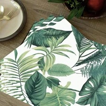 Bộ 1/4/6 tấm lót bàn ăn bằng vải lanh họa tiết lá cây, thích hợp cho bàn ăn, trang trí quanh năm, thảm trải bàn hiện đại có thể giặt được, trang trí phòng, lót ly, thảm ăn nhà bếp, trang trí tiệc trong nhà và ngoài trời, trang trí nhà cửa, quà tặng lý tưởng. - Nhiều màu - Xem 1