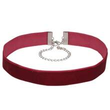 1.6cm 20pcs Wine  Chokers Vintage Necklace For Women With Extension (XL-1002-8) - 1.6公分-20個-有捲邊 - 查看 1