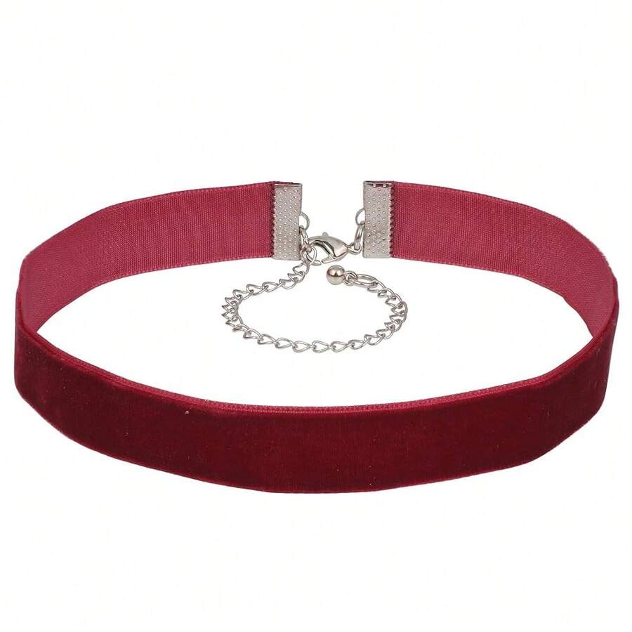 1.6cm 20pcs Wine Chokers Vintage Necklace For Women With Extension (XL-1002-8) - 1.6公分-20個-有捲邊 - 查看 1