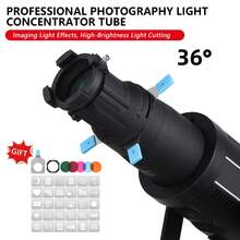Eonix Creative Light Projector For Bowens Mount: Transform Your Flash With 30 Patterns & 5 Gels For Dramatic Portraits And Backgrounds - Black - View 9