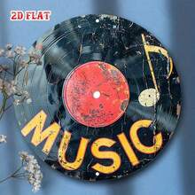 1pc 8x8in Metal Time Decorative Wall Plaque Vintage Music Theme Round Metal Wall Decor, Suitable For Home, Garage, Cafe - 1pc Retro Speaker & Music Iron Sign, Outdoor Decoration, 2D Flat, Perfect For Room Decor, Pre-Drilled Holes, Style And Size As Shown In The Image. Bar Decoration, Gift Ideas, Vintage Signage, Metal Poster, Decorative Painting, Fun Vintage Decorative Plaque, Restaurant Decoration, Cafe Decoration, Garage Decoration, Home Decoration, Outdoor Wall, Wall Art Decoration Suitable For Dormitories, Bedrooms And Home Decoration, Fun Gift, Vintage Signage, Minimalist Monstera Leaf Wall Decor For Living Room, Bedroom & Office | Wall Decor, 2D Wall Art, Minimalist, Home Decor, Wall Sculpture, Black Metal. - Nhiều màu - Xem 4