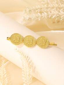 1pc Elegant Golden Tassel Hair Clip, Sturdy & Chic, Suitable For Formal Occasions, Weddings, Parties, Festival Events, Hair Accessories For Women, Head Accessories, Claw Clips, Hair Slide - Gold - View 7