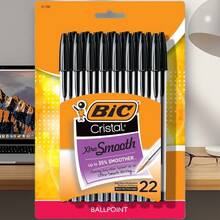 BIC Cristal Xtra Smooth Ballpoint Pens, 22ct - Black: Smooth Writing, Stationery, Office Supplies, 1.0mm Point Size - 1 - 查看 1
