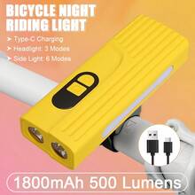 1pc Bicycle Front Light With Colorful Warning Side Light Digital Display MTB Head Light Bottom Magnet Flashlight Cycling Accessories - Bicycle Lights - View 2