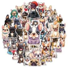 50张卡通法国斗牛犬涂鸦系列贴纸，适用于剪贴簿、日记、笔记本电脑、水瓶、汽车和其他信仰主题设计，带有积极信息的礼物 - 彩色 - 查看 8