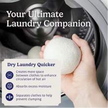 6pcs Natural Wool Dryer Balls Set - Reduces Drying Time By 30%, Hypoallergenic & Fragrance-Free, Reusable Fabric Softener, 1200 Loads Durable, Sourced From Sources (Compatible With Front-Load Washer/Dryer) - A - View 3