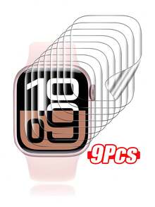 8pcs New Transparent Soft TPU Screen Protector Film Compatible With Apple Watch Series 10/Ultra/SE/8/7/6/5/4/3/2/1 38/40/41/42/44/45/49mm - Clear - View 15