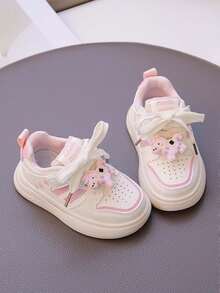 1双男女通用新款透气平底休闲运动鞋，软底防滑儿童滑板鞋，时尚百搭学生休闲鞋，适合春秋季穿着 - 粉色 - 查看 2