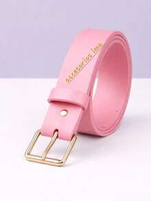 Women's Belt With Silver Buckle, Casual - Baby Pink - View 3