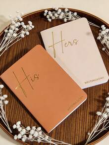 高级婚礼誓词簿，优雅结婚誓词簿，创意新郎新娘誓词簿，简约誓词簿，烫金誓词簿，高端艺术纸封面誓词簿 - 均碼 - 查看 3