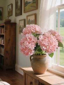 Hoa cẩm tú cầu nhân tạo, hoa cẩm tú cầu giả, cây nhân tạo sống động như thật, trang trí mùa xuân, hoa giả chất lượng cao, thích hợp để tự làm bó hoa cưới, trang trí tiệc, nhà cửa, phòng khách, nhà bếp, sân vườn, khách sạn, văn phòng, phòng học, trang trí phòng, quà tặng ngày Valentine, quà tặng ngày Nhà giáo, quà tặng cho y tá, trang trí mùa thu, đồ dùng cần thiết cho đám cưới ngoài trời, quà tặng tựu trường. - Màu Hồng baby - Xem 5