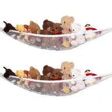 Red para peluches, hamaca de almacenamiento de juguetes, organizador de juguetes para niños para guardería y sala de juegos, decoración de recámara para niños, 2 unidades.,40965527 - Multicolor - Ver 1