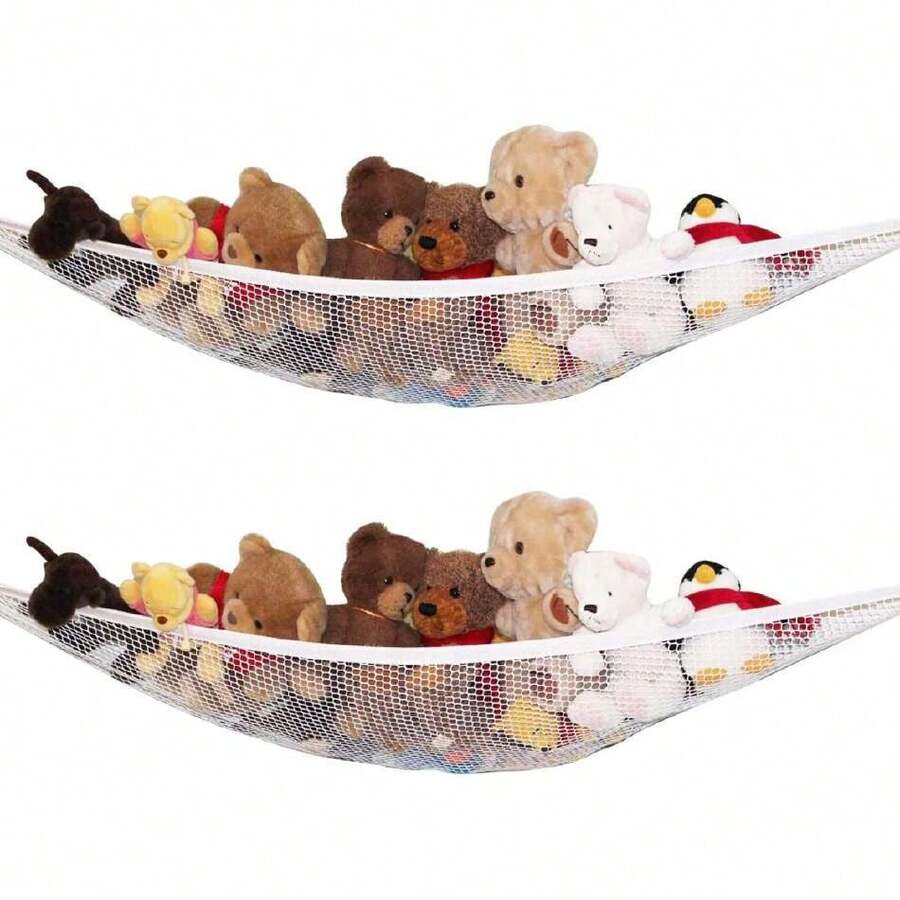 Red para peluches, hamaca de almacenamiento de juguetes, organizador de juguetes para niños para guardería y sala de juegos, decoración de recámara para niños, 2 unidades.,40965527 - Multicolor - Ver 1