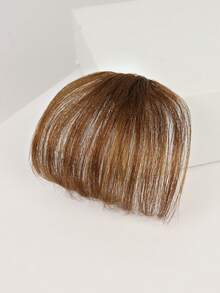 4.5-Inch Clip-On Air Bangs Hairpiece, With/Without Sideburns Options – Without Sideburns: Brown, Light Brown, Black; With Sideburns: Brown, Light Brown, Girls' & Women's Clip-On Hair Extensions, Black Front Bangs, Natural Black Real Human Hair Wig, Beautiful & Natural Flat Bangs & Black French Bangs - Multicolor - View 11