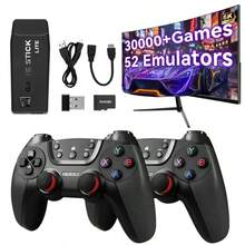 Forlarme Wireless Retro Game Stick,40000+ Classic Games,Retro Game Console, TV Output, Plug And Play Retro Game Revisiter With Premium Competitive Dual Controllers - Black - View 4
