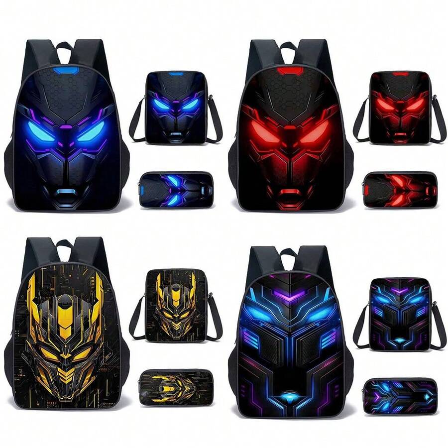 Ba lô phong cách Cyberpunk thường ngày dành cho học sinh, ba lô đi học bằng polyester bền chắc với ngăn đựng laptop, dây đeo vai có đệm điều chỉnh được và khóa kéo chắc chắn, phù hợp cho công việc, du lịch, chơi game - Ba lô thời trang unisex, món quà lý tưởng (Bền và nhẹ) - Nhiều màu - Xem 1