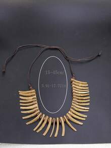 1 chiếc dây chuyền xương quai kiểu Châu Âu và Mỹ, phong cách nghỉ dưỡng, làm từ vỏ dừa tự nhiên, thiết kế độc đáo, cá tính, khác biệt, kiểu Bohemian. Dây chuyền vỏ dừa tự nhiên hình hoa hướng dương làm từ vỏ dừa tự nhiên. - Răng dài - Xem 2