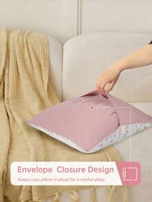 1 vỏ gối trang trí in họa tiết hoa, mềm mại và thoải mái, kiểu đóng mở dạng phong bì, phù hợp trang trí nhà cửa, ghế sofa, phòng ngủ, ký túc xá, có thể giặt máy (không bao gồm ruột gối) - Nhiều màu - Xem 5