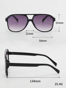 1pc Unisex Double Bridge Minimalist High-Quality Glasses, Suitable For Travel, Vacation, Casual, Party And Daily Wear - Leopard Frame Blue Piece - View 6