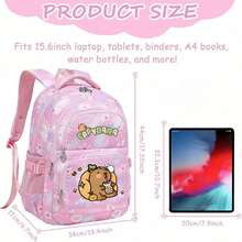 Capybara Cute Girl's Ultra-Light Weight Campus Backpack, Fashion Lightweight Travel Backpack, Ergonomic Design School Bag, Handbag, Casual Bag For Back To School Season,Large-Capacity Multi-Layer Pencil Case,Back To School Supplie Essentials Cartuchera Escolar Office Supplies Valentine's Day Gifts - Multicolor - View 9