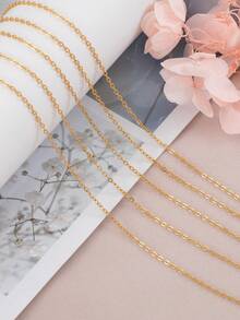 2m 1-3mm Flat O-Shape Stainless Steel Gold Chain, Bulk Cable For DIY Jewelry Making Craft Supplies - Chain - View 8