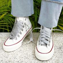 Flat Colorful Satin Shoelaces, 3/ 4inch Width, Women's/Girls' Shoelaces, White, 47inch (120) Cm: Clothing, Shoes, And Jewelry - 淺灰色絲帶 - 查看 4