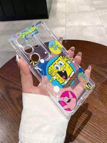 SPONGEBOB 1个时尚卡通创意趣味全屏波点海绵宝宝和章鱼图案防震透气手机壳保护套，兼容三星/苹果17/16/15/14/13/12/11 Pro Max/12 Pro/14 Plus及其他型号 - 彩色 - 查看 6