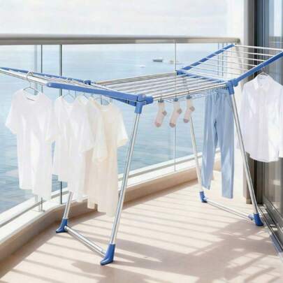 Składana suszarka do ubrań (1 szt.), oszczędzająca miejsce suszarka do ubrań, odpowiednia do użytku wewnątrz i na zewnątrz. Idealny wybór do suszenia ubrań, ręczników, bielizny i artykułów dziecięcych na balkonach, tarasach, w sypialniach i pralniach.