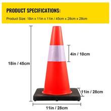 Uimoso Safety Cones Traffic Cones 18 Orange Reflective Collars Road Cones 5PCs - 1 - View 8