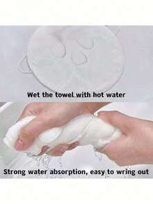 1pc Reusable Thermal Warm/Cool Face Towel Home Bathroom Decor Fall Decor Back To School Beauty Salon Home Bathroom - White - 查看 2