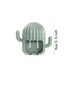 1pc Minimalist Multi-Function Cactus Toothbrush Holder, Wall-Mounted Toothbrush & Rinse Cup Storage Rack, Practical - Multicolor - View 3