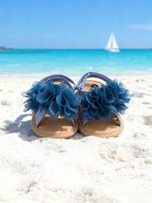 Infant/Toddler Girls' Summer Sandals, Newborn/Infant First Walker Shoes - Royal Blue - View 5