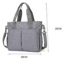 1 件装婴儿纯色新款尼龙时尚旅行大容量多功能妈妈包，可作单肩包、手提包、斜挎包，可挂在婴儿车上，适合日常旅行 - 彩色 - 查看 2