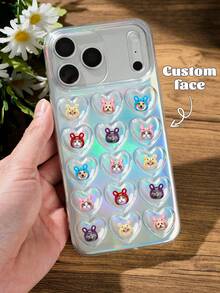 Ốp điện thoại hình trái tim dễ thương, tùy chỉnh cá nhân hóa, chất liệu acrylic, in laser, in ảnh thú cưng, mèo, chó đội mũ nhung, quà tặng cho người yêu thú cưng, quà tặng cho nữ, quà tặng bạn bè, quà tặng tiệc tùng, quà sinh nhật, quà mùa xuân, quà Phục sinh. - Nhiều màu - Xem 1