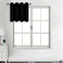 1pc Solid Color Polyester Blackout Curtain Panel, Darkens Room, Heat Insulation, Suitable For Living Room, Bedroom, Decoration - Dark - View 20